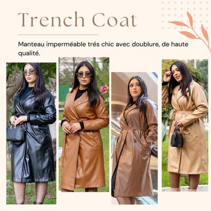 Trench cuir avec doublure orginal quality tk