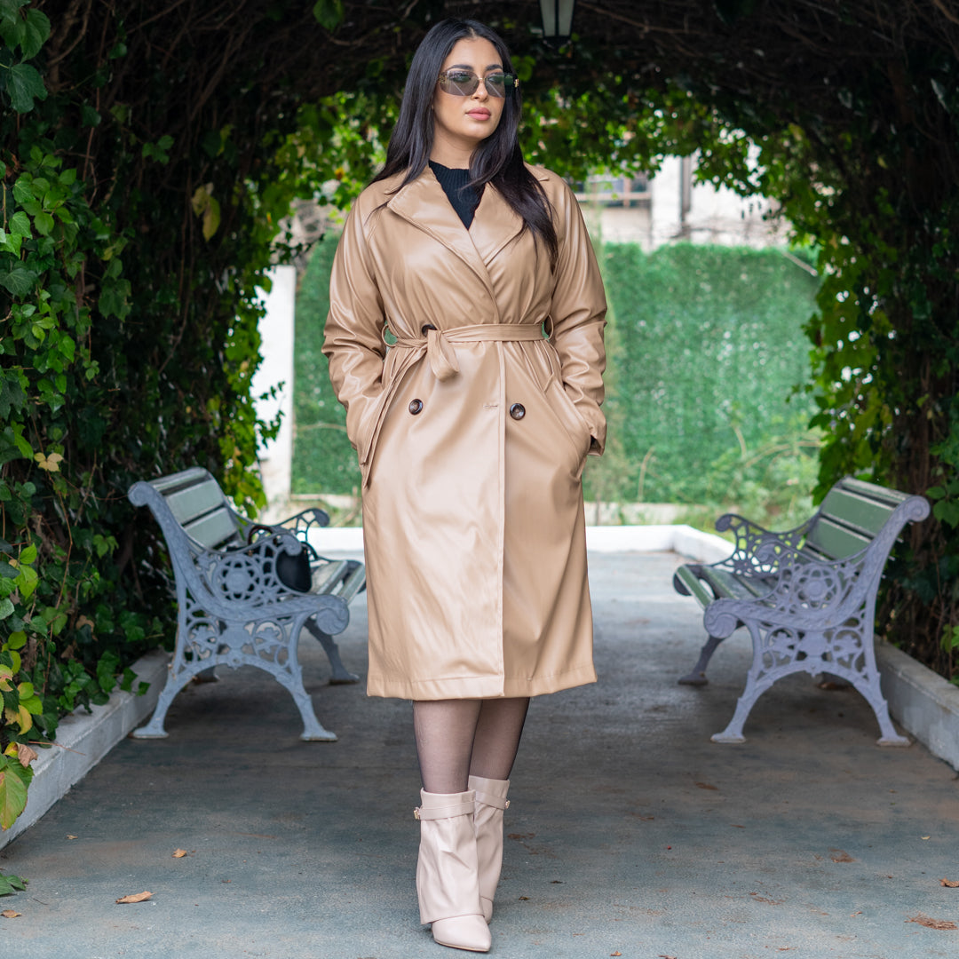 Trench cuir avec doublure orginal quality tk