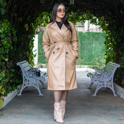Trench cuir avec doublure orginal quality tk