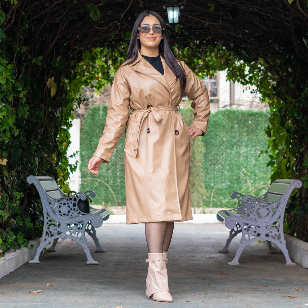 Trench cuir avec doublure orginal quality tk