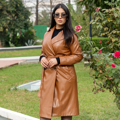 Trench cuir avec doublure orginal quality tk