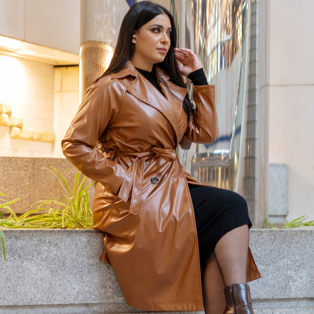 Trench cuir avec doublure orginal quality tk