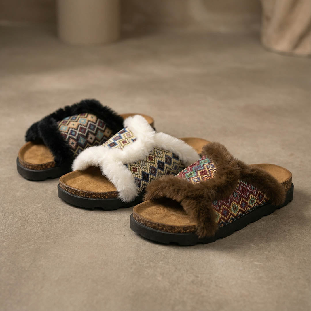 Fourrure multicolor mules 🇪🇸