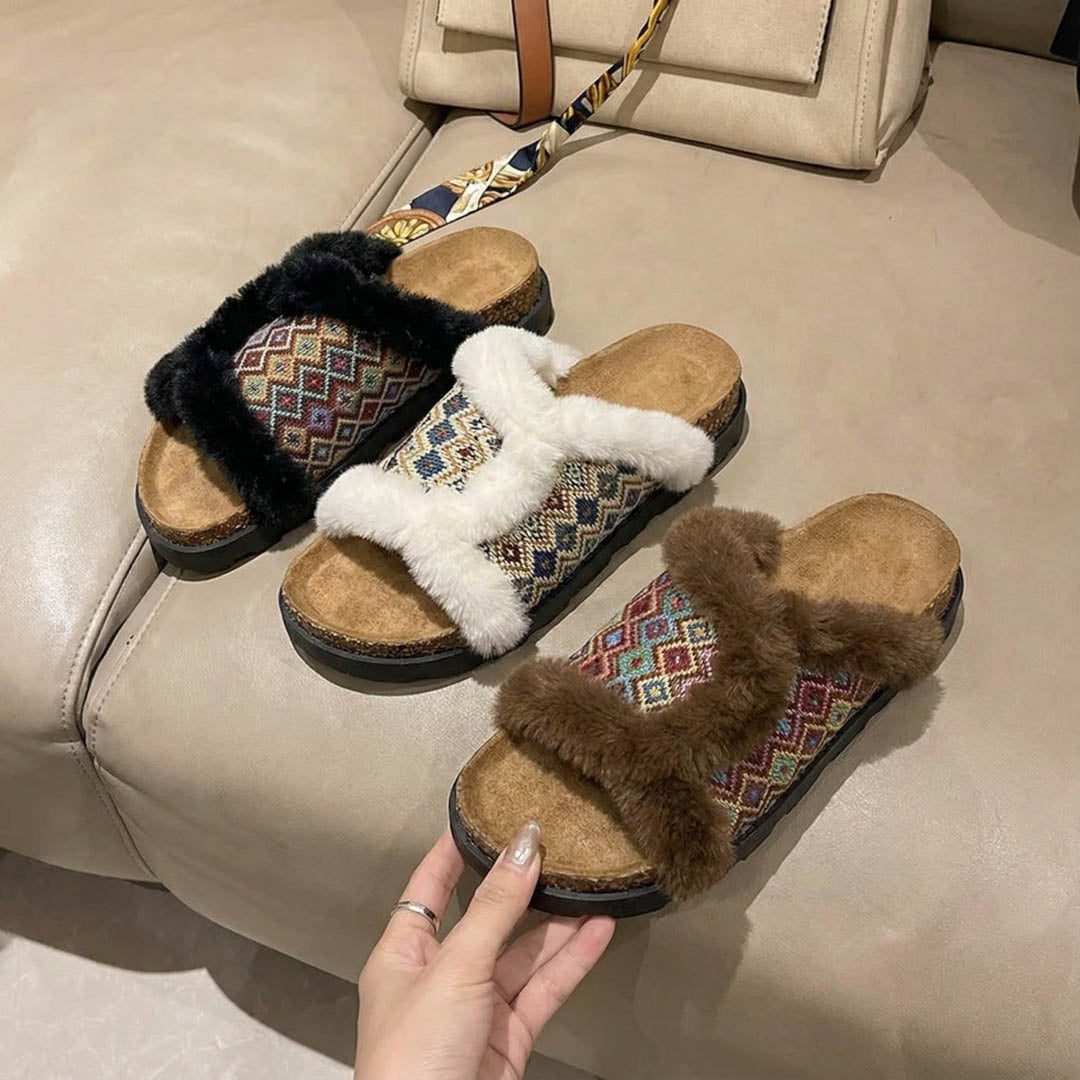 Fourrure multicolor mules 🇪🇸