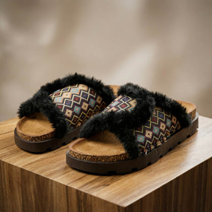 Fourrure multicolor mules 🇪🇸