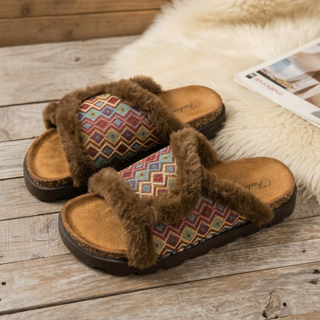 Fourrure multicolor mules 🇪🇸