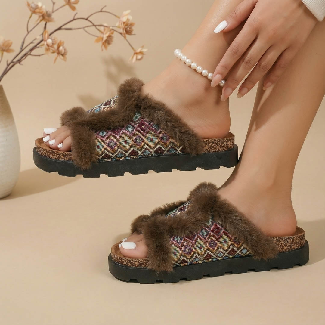 Fourrure multicolor mules 🇪🇸