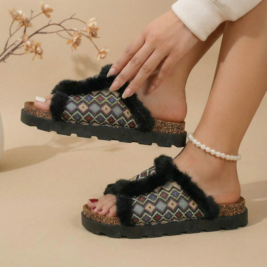 Fourrure multicolor mules 🇪🇸